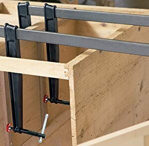 BESSEY Deep Reach Tradesman's Bar Clamp - 20 In. Throat x 24 In - CDS24-10WP - Woodworking Clamps with Wooden Handle, Ideal for Home Improvement, Workbench Projects, carpentry and Cabinetry