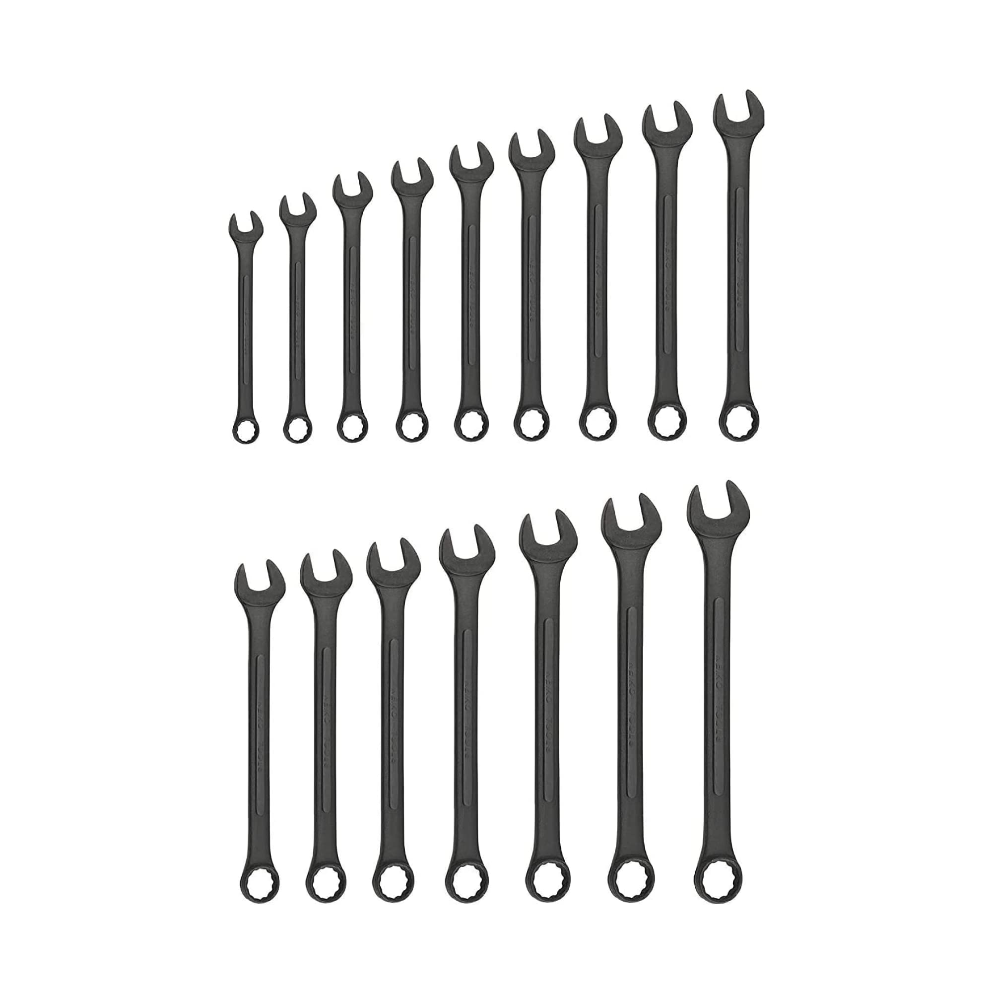 Neiko 03575A Jumbo Combination Wrench Set | 16 Piece | MM | 6 mm to 32 mm | Raised Panel Construction