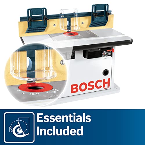 BOSCH RA1171 25-1/2 in. x 15-7/8 in. Benchtop Laminated MDF Top Cabinet Style Router Table with 2 Dust Collection Ports