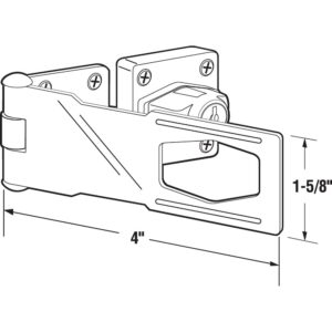 Prime-Line U 9951 Keyed Hasp Lock – Twist Knob Keyed Locking Hasp for Small Doors, Cabinets and More, 4” x 1-5/8”, Steel, Chrome Plated (Single Pack)