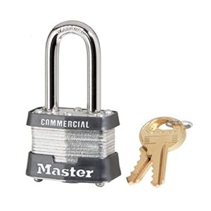 master lock 3kalf outdoor padlock with key, 1 pack,silver