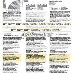 OLSON SAW APG72672 AllPro PGT Band 3-TPI Hook Saw Blade, 1/2 by .025 by 72-1/2-Inch