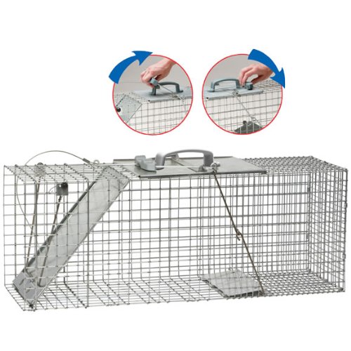 Havahart 1085 Large 1-Door Easy Set & Release Humane Live Animal Trap for Armadillos, Cats, Groundhogs, Muskrats, Nutria, Opossums, Racoons, Skunks, and Other Similar-Sized Animals