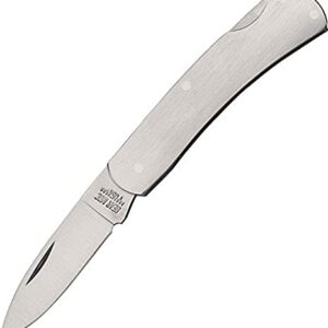 Bear & Son Stainless Frame Lock Folding Knife, 2-1/8" High Carbon Stainless Steel Drop Point Blade, 100% Stainless Steel Construction (125)