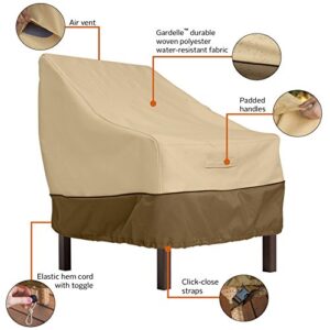 Classic Accessories Veranda Water-Resistant Patio Chair Cover, 25.5 x 28.5 x 26 Inch, Outdoor Chair Covers, Pebble/Bark/Earth