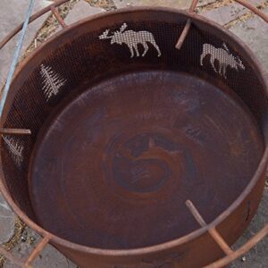 Patina Products F108, 30 Inch Moose & Trees Fire Pit