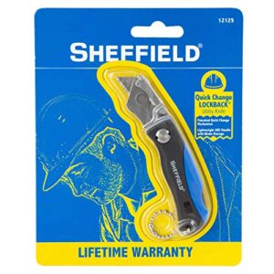 Sheffield 12125 Mini Quick Change Folding Utility Knife, Comes with 6 Mini Blades, Outdoor Knife, Key Chain Utility Knife, Lightweight Cardboard Cutter Tool