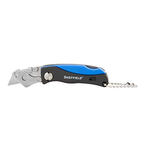 Sheffield 12125 Mini Quick Change Folding Utility Knife, Comes with 6 Mini Blades, Outdoor Knife, Key Chain Utility Knife, Lightweight Cardboard Cutter Tool