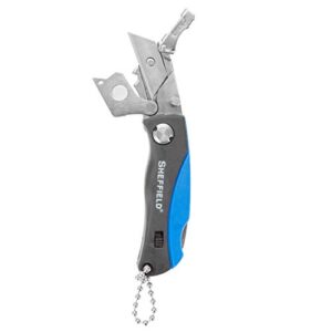 Sheffield 12125 Mini Quick Change Folding Utility Knife, Comes with 6 Mini Blades, Outdoor Knife, Key Chain Utility Knife, Lightweight Cardboard Cutter Tool