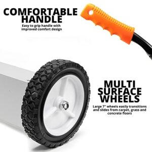 NEIKO 53416A 24” Rolling Magnetic Sweeper with Wheels, 30 Pound Capacity, Adjustable Handle & Floor Magnet Clearance Height, Metal Pick Up and Nail Magnet, Floor Sweeper for Construction, Shop, Etc.