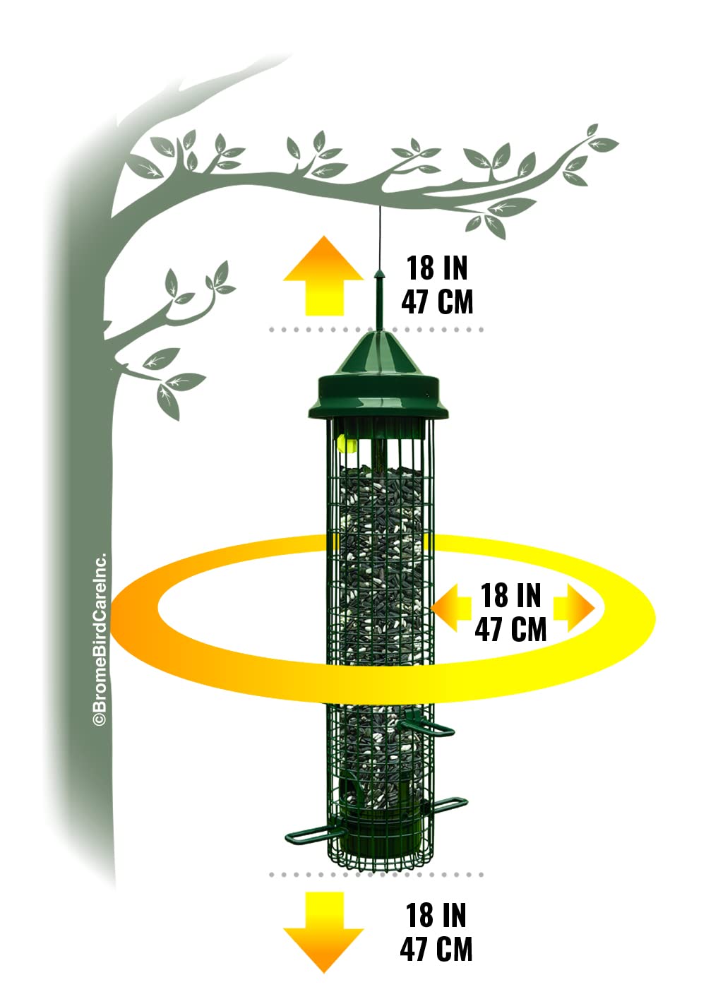 Squirrel Buster Classic Squirrel-proof Bird Feeder w/4 Feeding Ports, 2.4-pound Seed Capacity