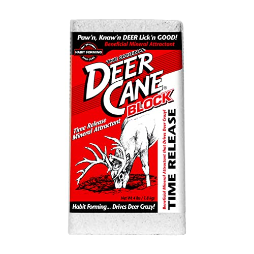 EVOLVED HABITATS Deer Cane Block Mineral Deer Attractant - Fast & Easy to Use All Year-Round Concentrated Mineral Food Supplement for Deer