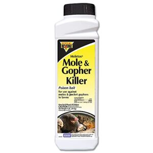 revenge moletox mole & gopher killer poison bait granules, 1 lb. ready-to-use control for pocket gophers in lawn