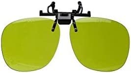lightweight plastic clip-on flip-up spectacles - shade #2 green welders lens.