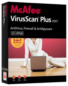 mcafee virusscan plus 2007 - 3 users [old version]