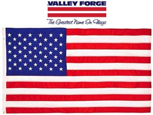 valley forge, american flag, cotton, 3' x 5', 100% made in usa, sewn stripes, embroirdered stars, heavy-duty brass grommets