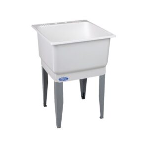 mustee 14 utilatub laundry tub floor mount, 25-inch x 23-inch, white