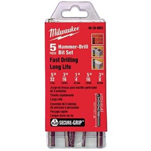 milwaukee 48-20-8851 5 piece hammer drill bit set