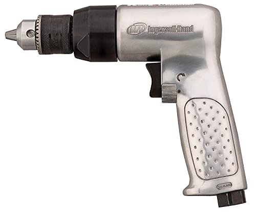 Ingersoll Rand 7802RA 3/8” Reversible Air Drill, Heavy Duty, 2,000 RPM, 0.5 HP Motor, Pistol Grip Handle