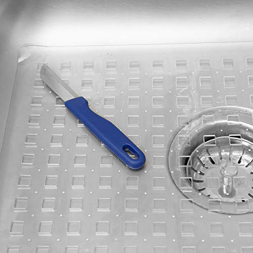 Sink Mat - Medium Crystal Clear PVC Sink Protector by Better Housewares (Size 16 x 12 x 1)