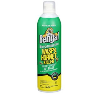 bengal non-conductive wasp and hornet killer, aerosol yellow jacket killer spray, 15 oz. aerosol can