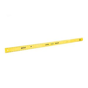 mayes 10744 polystyrene level rule, 48 inch leveler tool, straight edge, easy to read center finding measurements, with plumb and level vials, green