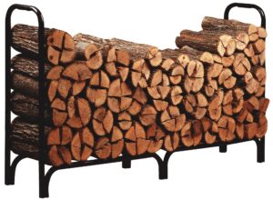 panacea 15204 deluxe outdoor log rack, black, 8-feet