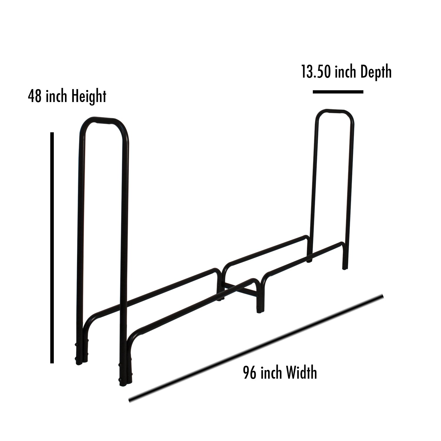 Panacea 15204 Deluxe Outdoor Log Rack, Black, 8-Feet