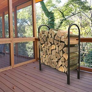 Panacea 15203 Deluxe Outdoor Log Rack, Black, 4-Feet, Log Rack Only