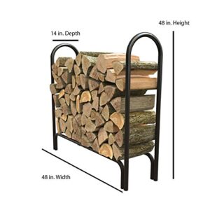 Panacea 15203 Deluxe Outdoor Log Rack, Black, 4-Feet, Log Rack Only