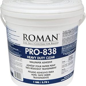 Roman 011301 PRO-838 1 gal Heavy Duty Wallpaper Adhesive, Clear