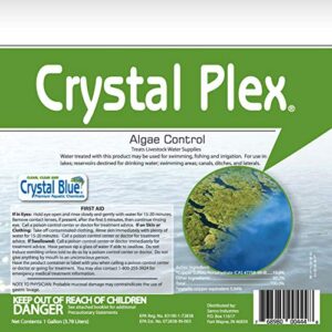 Crystal Plex - Lake and Pond Algaecide Treatment - Liquid Copper Algaecide Kills and Prevents Various Types of Algae (Planktonic, Filamentous, Chara) - 1 Gallon Treats up to 1 Acre