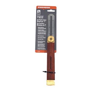 Swanson Tool Co TS149 9 inch Sliding T-Bevel with Brass Bound Hardwood Handle and Inches/Metric Marks (22 CM)