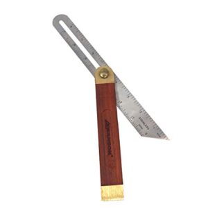 Swanson Tool Co TS149 9 inch Sliding T-Bevel with Brass Bound Hardwood Handle and Inches/Metric Marks (22 CM)