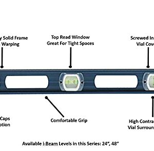 Swanson Tool IBL240 Aluminum 24-Inch I-Beam Level (Blue)