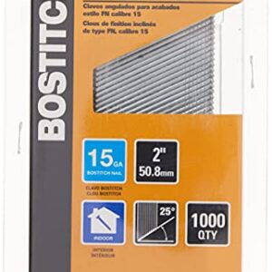 BOSTITCH Finish Nails, FN Style, Angled, 15GA, 2-Inch, 1000-Pack (FN1532-1M)