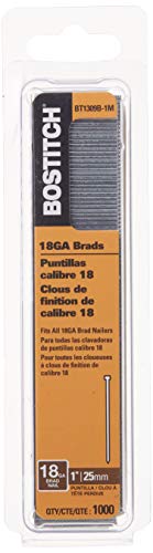 BOSTITCH 18 Gauge Brad Nails, 1-Inch, 1000 per Box (BT1309B-1M)