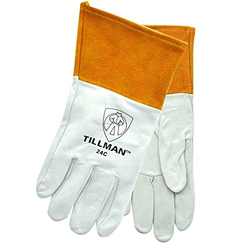 Tillman Pearl and Gold Top Grain Kidskin Unlined Welders Gloves