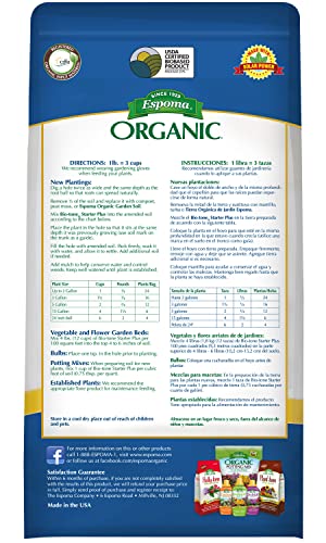 Espoma Organic Bio-Tone Starter Plus All Natural Plant Food - 4 lb Bag BTS4