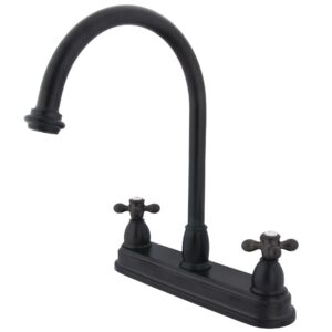 kingston brass kb3745ax restoration 8-inch centerset kitchen faucet without sprayer, oil rubbed bronze