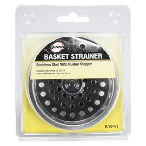 Danco 80900 Universal Basket Strainer with Drop Center Post, Stainless Steel, Chrome Plated