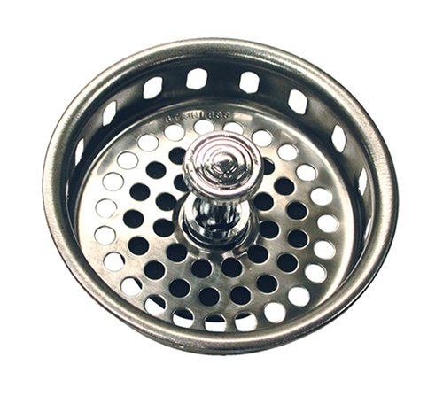 Danco 80900 Universal Basket Strainer with Drop Center Post, Stainless Steel, Chrome Plated