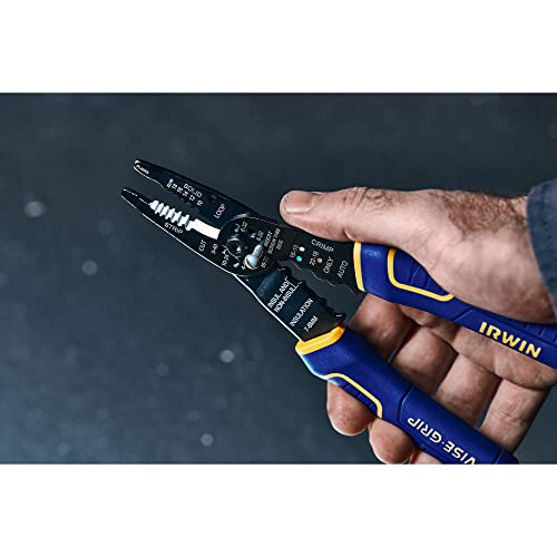 IRWIN VISE-GRIP Wire Stripping Tool / Wire Cutter, 8 inch, Cuts 10-22 AWG, ProTouch Grip (2078309)