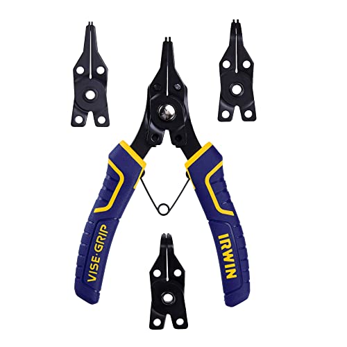 IRWIN VISE-GRIP Convertible Snap Ring Pliers, 6-1/2-Inch (2078900), Multi color