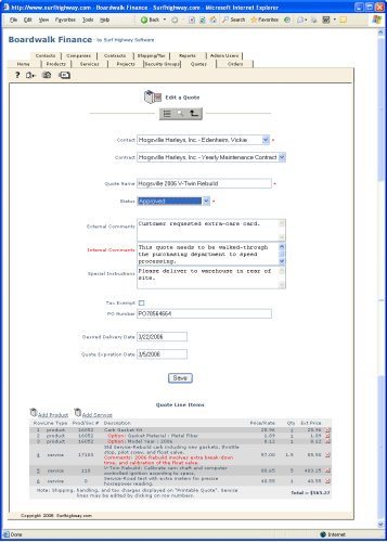 Boardwalk Finance 2.0 - Quote & Invoice Management (Windows 2000 / NT / XP)