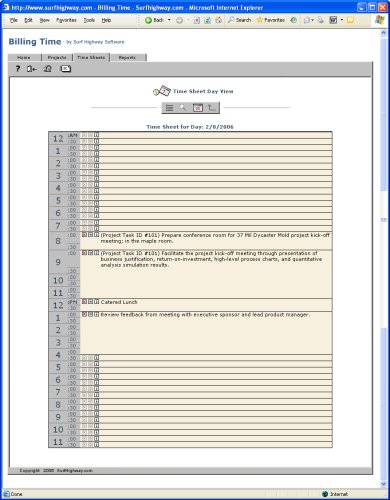 Billing Time 2.0 - Time Sheet Management (Windows 2000 / NT / XP)