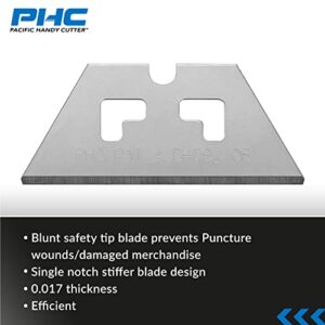 Pacific Handy Cutter SP017 Safety Point Blade for PHC Safety Cutters, Pack of 100, Sharp Edge, Safety Point Razor Blades for Injury Reduction, Cuts Boxes, Cardboard, Tape, Plastic Straps, and More