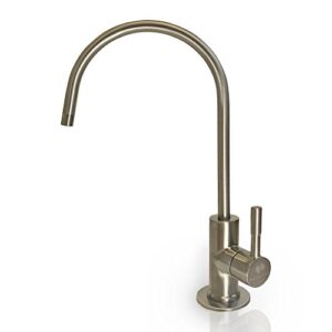 aquaboon non-air gap ro faucet brushed nickel - reverse osmosis faucet - drinking water faucet for kitchen sink fits water filtration system - filtered water faucet stainless steel - beverage faucet