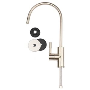 Aquaboon Non-Air Gap RO Faucet Brushed Nickel - Reverse Osmosis Faucet - Drinking Water Faucet for Kitchen Sink fits Water Filtration System - Filtered Water Faucet Stainless Steel - Beverage Faucet