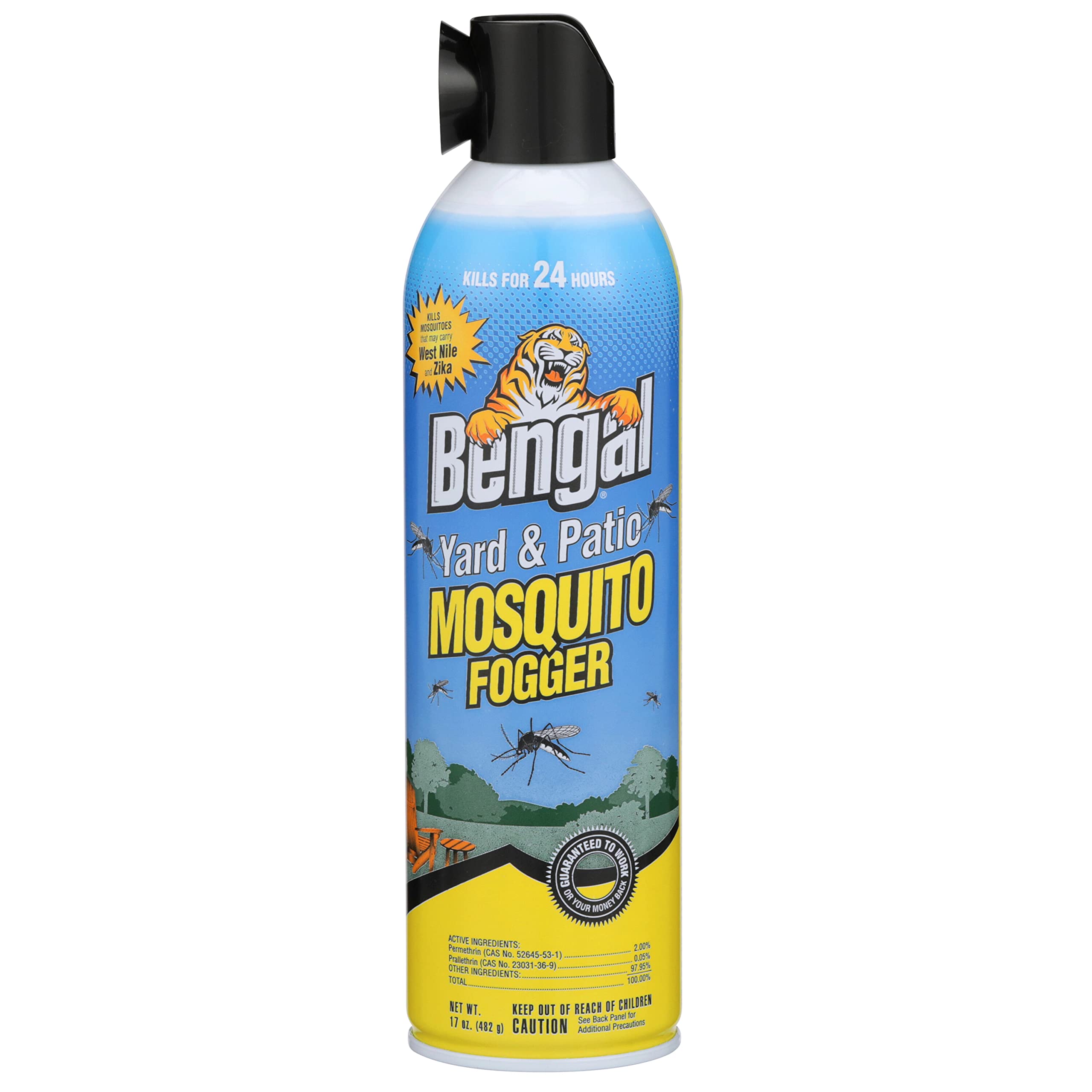 Bengal Yard and Patio Mosquito Fogger, Kills Spiders and Prevents Nesting, 17 Oz. Aerosol Can